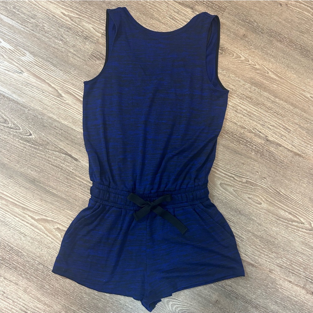 Wilfred Free Tie Waist Romper | Cobalt Blue Knit Lounge Romper Small